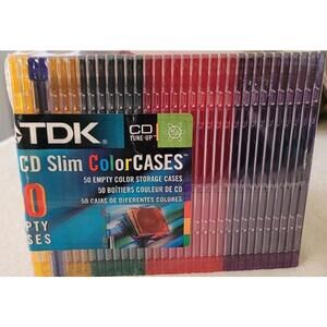 TDK Slim Color CD Jewel Cases 20 new cases, open package